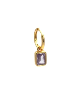 Boucle d'Oreille Zircon Parme - Harpie