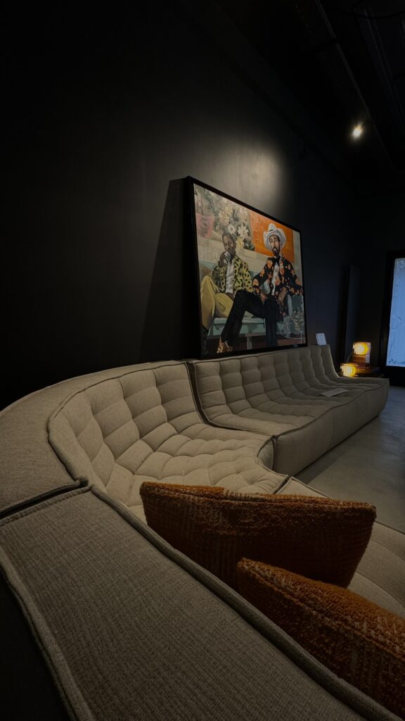 canapé, tableau, décoration, coussin